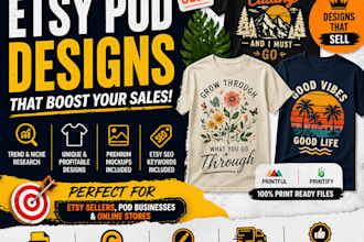 create profitable pod designs with mockups for etsy sellers