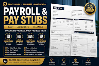create payroll check stubs w2 1099 pay slip and paycheck documents