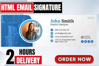 design a clickable HTML email signature for gmail, outlook and apple mail