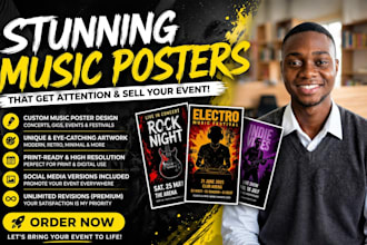 design a stunning music poster for concerts, events or releases