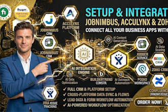 setup jobnimbus acculynx jobber zoho podio buildertrend jira confluence zapier