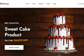 design bakery shopify restaurant cake bakery store pastries catering website