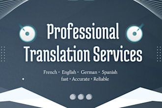 translate french english german and spanish documents
