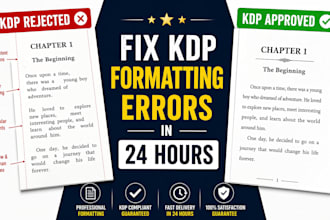 fix your KDP book formatting errors and get it approved in 24 hours