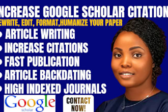 write and publish research articles and increase google scholar citations