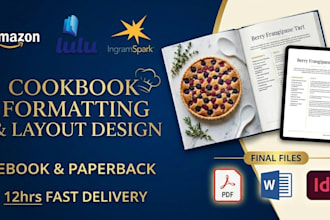 do cookbook formatting, recipe book, layout design, vegan, KDP ebook formatting
