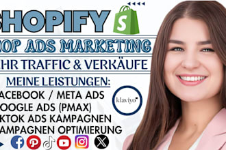 shopify facebook ads marketing tiktok shop meta ads für shopify google pmax ads