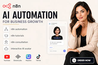 n8n video automation youtube avatar heygen elevenlabs synthesia social media
