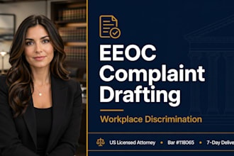 draft a powerful eeoc complaint for workplace discrimination as a US attorney