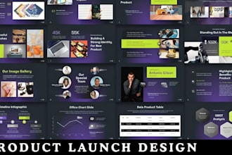 design product launch presentation, marketing pitch deck powerpoint design