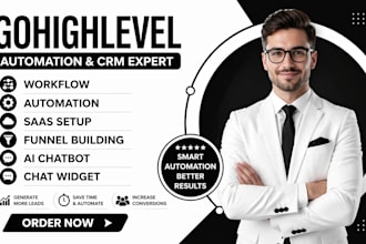 setup ghl chatbot, ghl workflow, ghl ai CRM automation and manychat