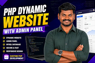 create dynamic PHP website with admin panel and mysql database