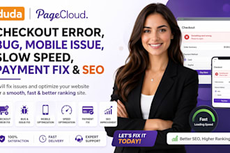 duda pagecloud checkout error bug mobile issue slow speed payment fix seo