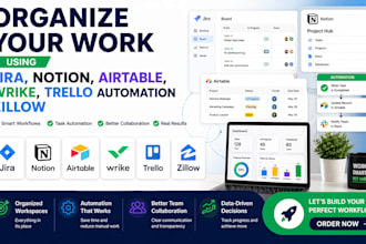 organize your work using jira notion airtable wrike trello automation zillow