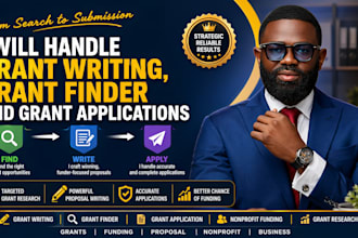 handle grant writing, grant finder and grant applications