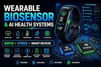 design wearable biosensor, ai health monitoring system esp32 stm32 smart devices