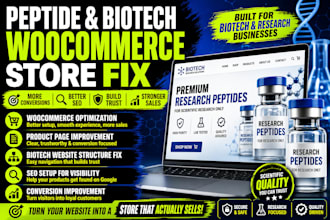 design clean fda complaint woocommerce website peptide website biotech website
