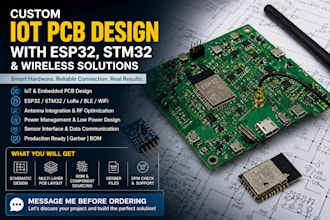 design custom iot pcb with esp32 stm32 wifi ble lora for smart devices