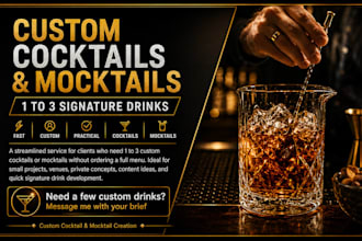 create custom cocktail and mocktail recipes