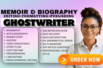 do memoir biography autobiography fiction and nonfiction self help ghostwriter
