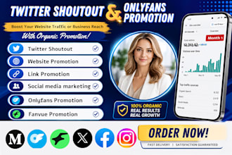twitter shoutout promote website link onlyfans fanvue to 100m fb, tk audience