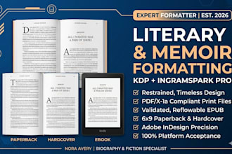 format literary memoir for KDP and ingramspark print epub