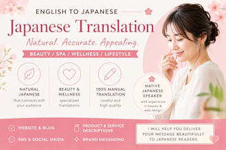 japanese translation for beauty spa