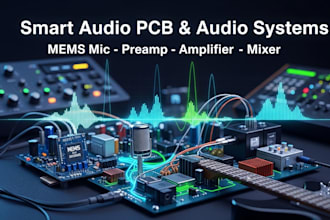 design smart audio pcb, mems mic, preamp, amplifier, guitar and mixer schematics