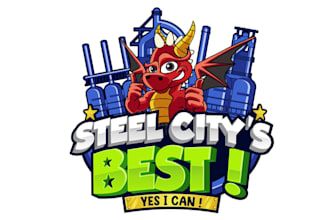 design super cartoon steel cities best logo