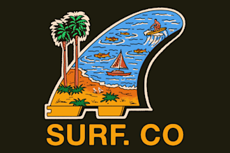 design vintage summer vibes and beach for clothing brand