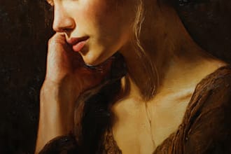 draw a digital oil painting portrait from your photo