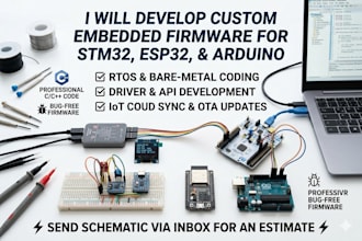 develop custom embedded firmware for stm32 esp32 and arduino in c cplusplus