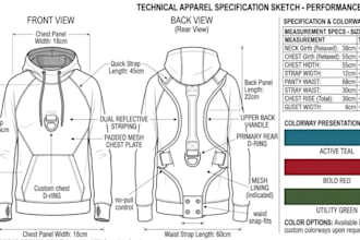 fashion design gym wear tech pack sportswear leggings jumpsuit tech pack design