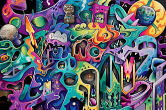 do illustration street art graffiti, abstract with my style