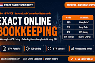 do exact online bookkeeping btw aangifte financial report for dutch businesses