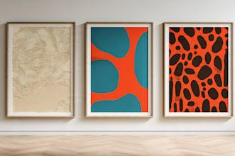 make mid century modern digital wall art for etsy store