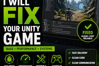 fix bugs, optimize fps, and finish your unity game