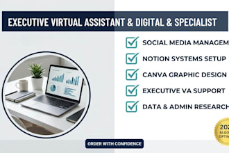 be your executive virtual assistant and creative canva designer