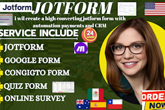 create a high converting jotform form with automation payments and CRM