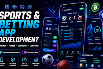 build fantasy sport app, fitness app, bet app, crypto bet app, livescore UI UX