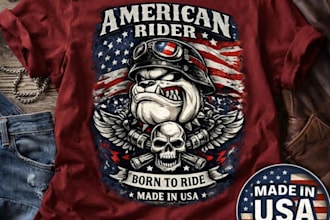 design vintage skull viking or american rider biker logo