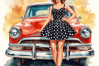 draw a pin up girl and pin up girl