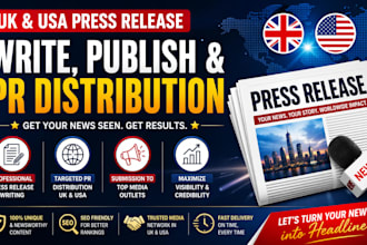 write UK USA press release publish pr distribution submit press release writing