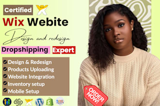 wix website 4 dropshipping store, coaches consultants, lifestyle, beauty fashion