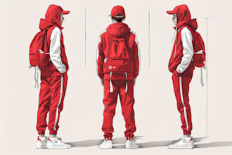 make fashion design or clothing technical flat sketch