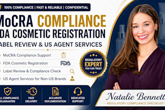 do mocra compliance, fda cosmetic registration, label review, us agent services