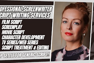 ghost write your novel to professional screenplay, movie script, tv film script