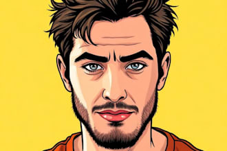 turn yourself a cartoon vector portrait illustration