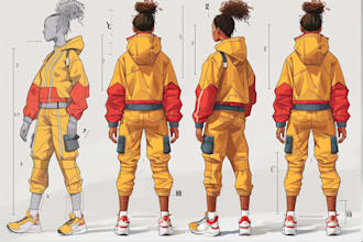 do fashion technical flat sketch or mockup