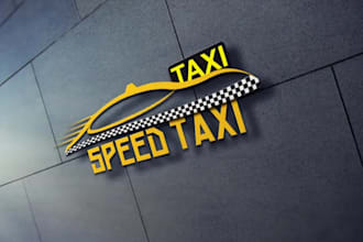 give excellent taxi, freight, towing and transport logo